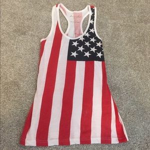 American Flag Tank Sleeveless Top  Small Cotton
